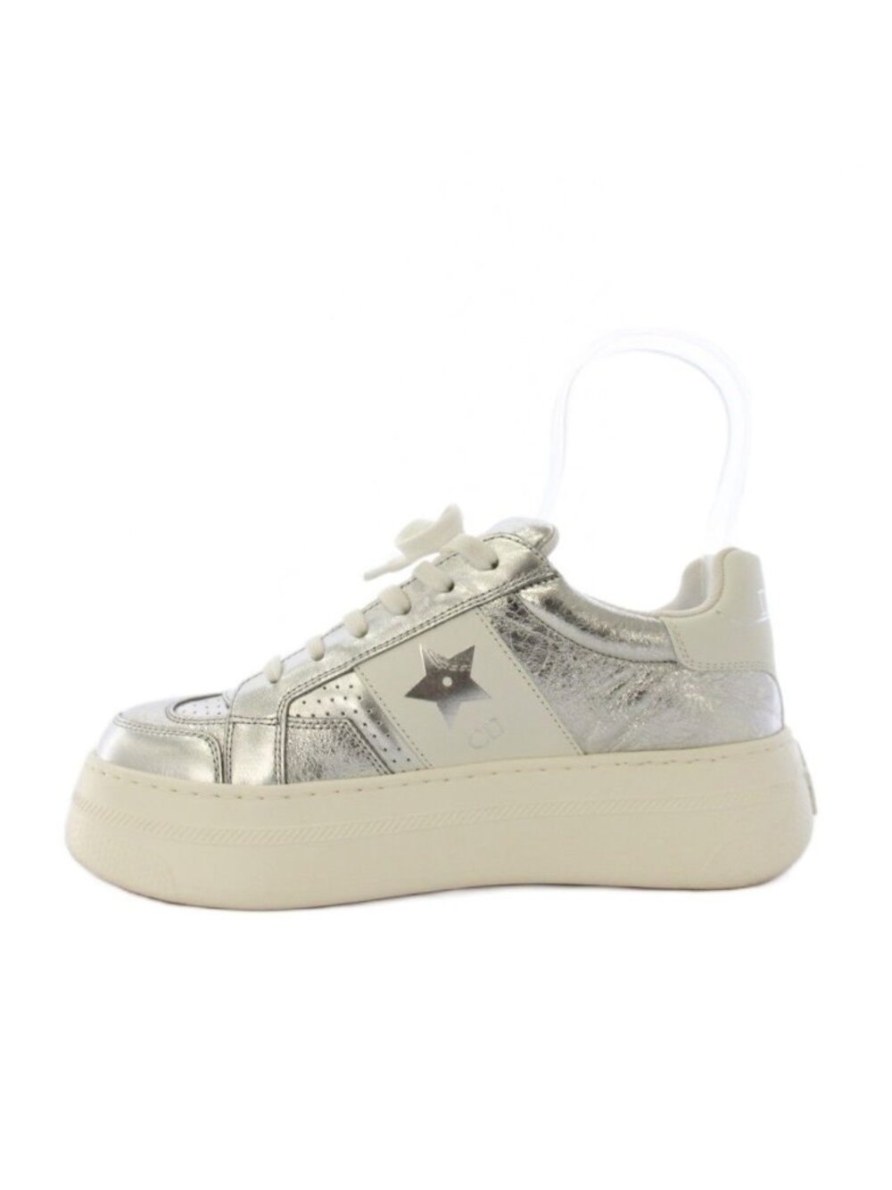Dior Star Platform Sneakers Silver Colored